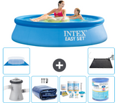 Paquete de piscina - intex - alrededor - 244x244x61 cm + accesorios a803