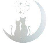 Vinilo adhesivo decorativo esmerilado - gatos luna