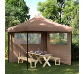 Tienda de fiesta | carpa de fiesta plegable pop-up con 2 paredes laterales marrón cfw63893
