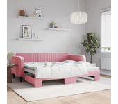 Tumbona con cama nido rosa 90x200 cm terciopelo
