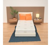 Colchon individual 90x190 colchon en espuma viscoelastica desenfundable, 25 cm - aloe vera | premium