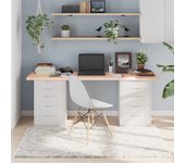 Tablero 180x60x(2-4) cm madera maciza de roble sin tratar