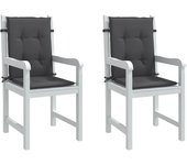 Cojines silla respaldo bajo 2 ud tela gris antracita melange v1031 100 x 50 x 4 cm / antracita