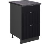 Vicco mueble bajo de cocina fame-line, rayas negras, 50 cm , et antracita