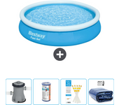 Paquete de piscina - bestway - alrededor - 366x366x76 cm + accesorios cb50