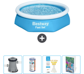 Paquete de piscina - bestway - alrededor - 244x244x61 cm + accesorios cb70