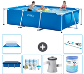 Paquete de piscina - intex - rectángulo - 300x200x75 cm + accesorios a194