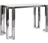 Consola acero cristal 120x45x78 simil marmol