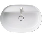 Lavabo luvit 60x40cm, sin rebosadero, con banco con agujero para grifo, 1 agujero para grifo, rectificado, color exterior blanco, 0380600000, color: