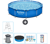 Paquete de piscina - bestway - alrededor - 305x305x76 cm + accesorios cb14