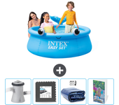 Paquete de piscina - intex - alrededor - 183x183x51 cm + accesorios cb121