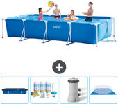 Paquete de piscina - intex - rectángulo - 450x220x84 cm + accesorios cb1