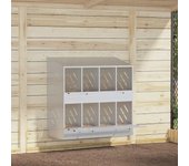 Maison exclusive - nido para gallinas con 8 compartimentos plateado galvanizado