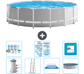 Paquete de piscina - intex - alrededor - 457x457x122 cm + accesorios cb42