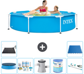 Paquete de piscina - intex - alrededor - 244x244x51 cm + accesorios a1444