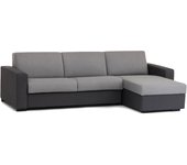 Sofá cama con península aika, sofá con península reversible con almacenaje, reposabrazos estándar, 100% made in italy, 280x95h90 cm, gris y antracita