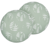 Beliani conjunto de 2 cojines de exterior alassio patrón de plantas 40 x 40 cm verde oliva