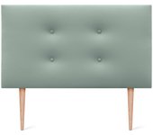 Dhome cabecero de polipiel premium pro con 2 hileras de botones y patas cabezal tapizado cama lujo (verde agua, 105cm)