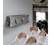 Tendedero retráctil - de pared - con cuerda de acero inoxidable de 2x5m - 1 pieza - gris