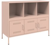 Aparador | aparador de comedor | armario de cocina de acero laminado en frío rosa 100,5x39x79 cm cfw75413