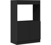 Aparador alto | aparador de comedor | armario de cocina madera ingeniería negro 63x33x100 cm cfw33705