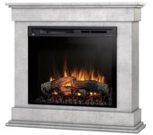 Lenox - chimenea de suelo eléctrica independiente con led - 28' - cemento - 103 x 94 x 29