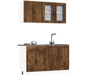 Mueble cocina | armario de cocina kalmar roble ahumado 4 uds madera contrachapada cfw72481
