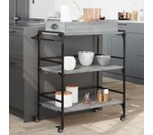 Carro de cocina sonoma gris 81,5x41x92,5cm madera contrachapada