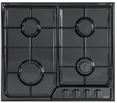 Placa de gas empotrada delonghi ynf 46 asv, color negro, 4 quemadores