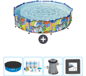 Paquete de piscina - bestway - alrededor - 305x305x66 cm + accesorios cb3
