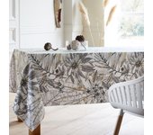 Mantel rectangular plastificado con estampado floral
