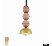 Lámpara colgante de hormigón - bosfor concrete | rosa - limón | 3 bolas | led 14w