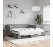 Cama individual | cama para adultos | sofá cama nido tela gris claro 90x200 cm cfw70221