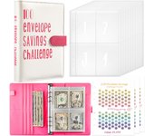 Carpeta con sobres para presupuesto de ahorro rose red