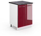Vicco mueble bajo de cocina fame-line, rojo burdeos alto brillo, 60 cm , et antracita