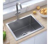 Maison exclusive - fregadero de cocina hecho a mano acero inoxidable