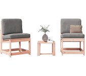 Juego de muebles de jardín 3 piezas | conjunto de jardín de ocio | set de comedor de jardín madera maciza abeto douglas cfw930465