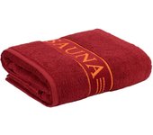 Frottana asciugamano sauna con bordo, in 100% cotone, rubino, 80 x 200 cm