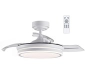 Ventilador de techo led aspas plegables moss mini blanco 46w 5520lm cct intensidad regulable con mando a distancia
