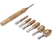Broca de chaflán con vástago hexagonal, avellanador de 5 ranuras, abridor de orificios, punzón de posicionamiento, herramienta para trabajar la madera