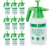 10 pulverizadores agua presión, boquilla ajustable, vaporizador para plantas, jardín, 1 l, pe-latón, verde