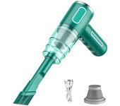 Aspiradora portátil de mano para coche, alta potencia de succión, color verde (2 filtros)