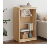 Aparador | aparador de comedor | armario de cocina con luces led roble sonoma 60,5x37x100 cm cfw38029