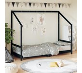Vidaxl estructura de cama para niños madera de pino negro 80x200 cm
