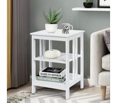 Costway mesita de noche 3 niveles mesilla de auxiliar mesa de café 40x40x61centímetros para dormitorio salón sofá (blanco)