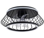Ventilador de techo plafón led cobra negro 50w 4800lm cct intensidad regulable con mando a distancia