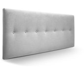 Cabecero dakota tela cabecero de cama tapizado para camas de 90 y 105 (115 x 57 cm) tela gris plata sueños zzz