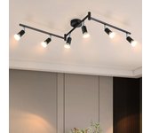 Zmh 6 spots de plafond en métal noir gu10 rotatifs à 330° adaptés aux cuisines salons et chambres.