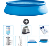 Paquete de piscina - intex - alrededor - 457x457x122 cm + accesorios a1296
