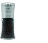 Bisetti pepper macinapepe speziali tappo acciaio inox made italy vetro, inossidabile, argento/trasparente